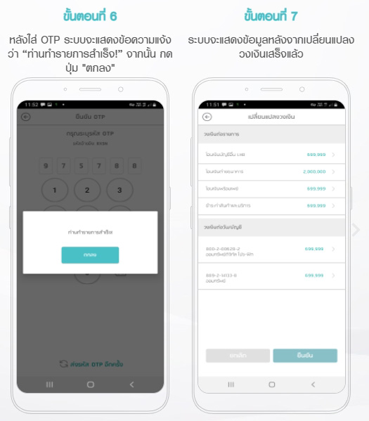 วิธีเปลี่ยนวงเงินบัตร