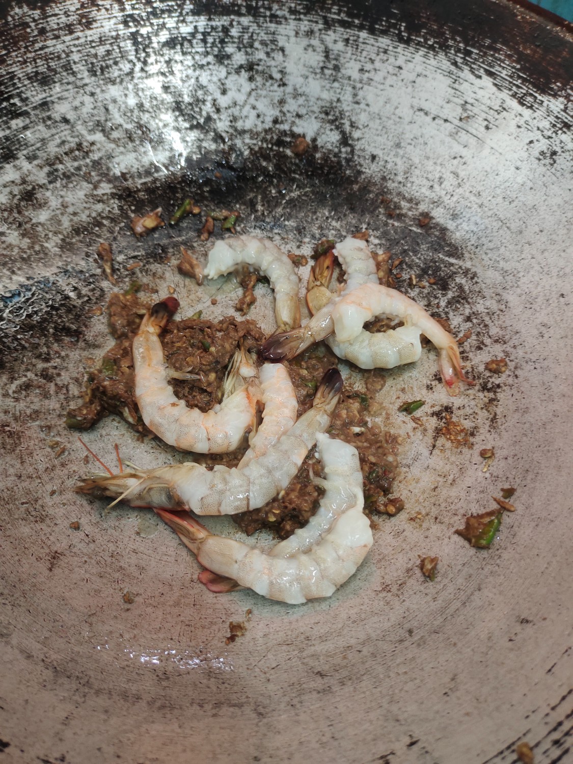 ผัดสะตอกะปิกุ้งสด