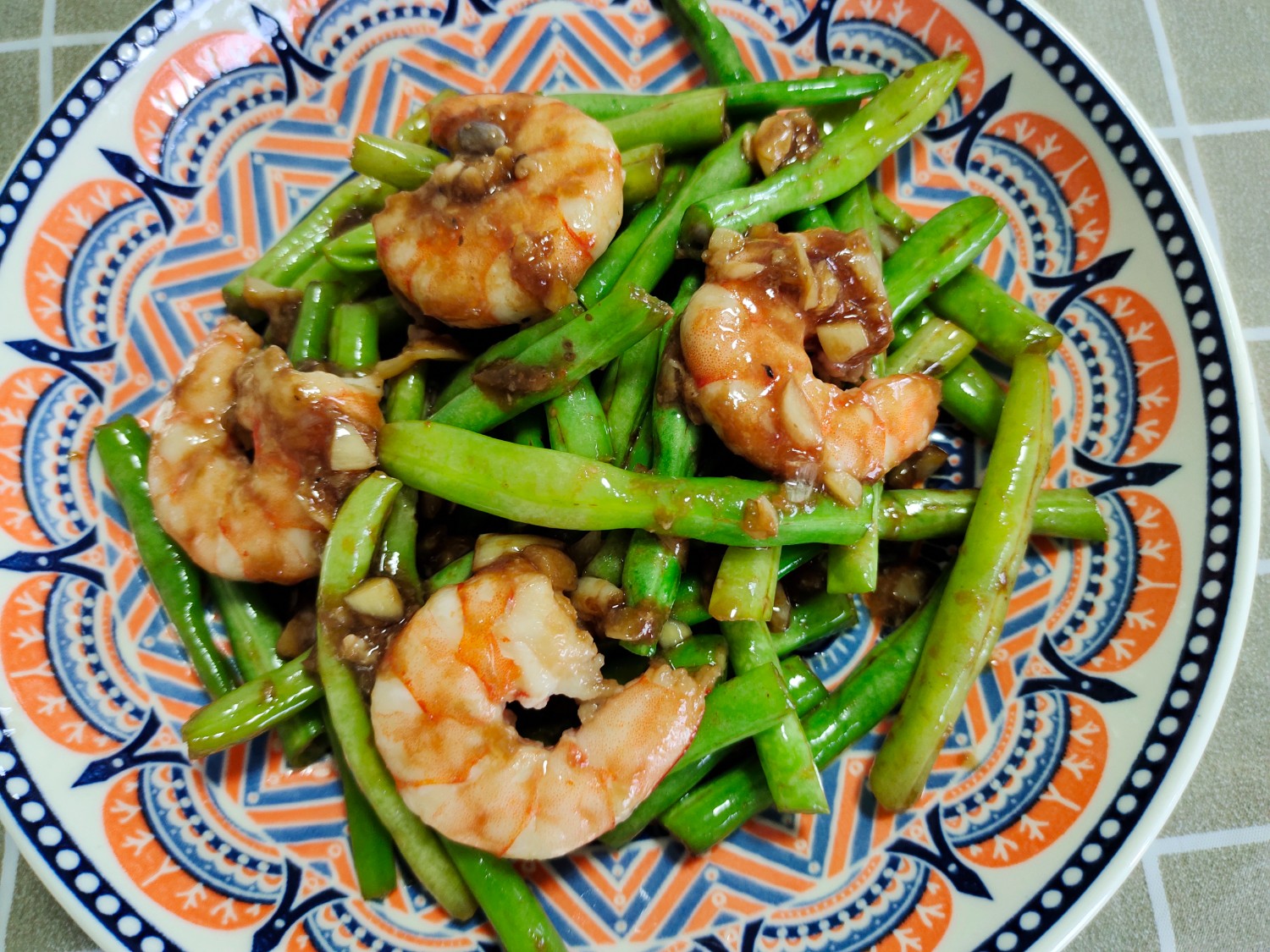 ถั่วแขกผัดกุ้ง