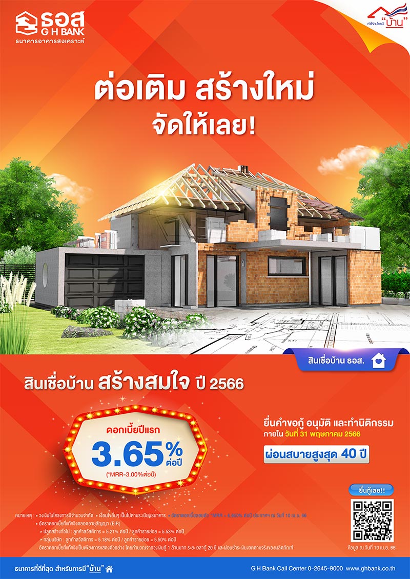 สินเชื่อบ้านสร้างสมใจ ปี 2566