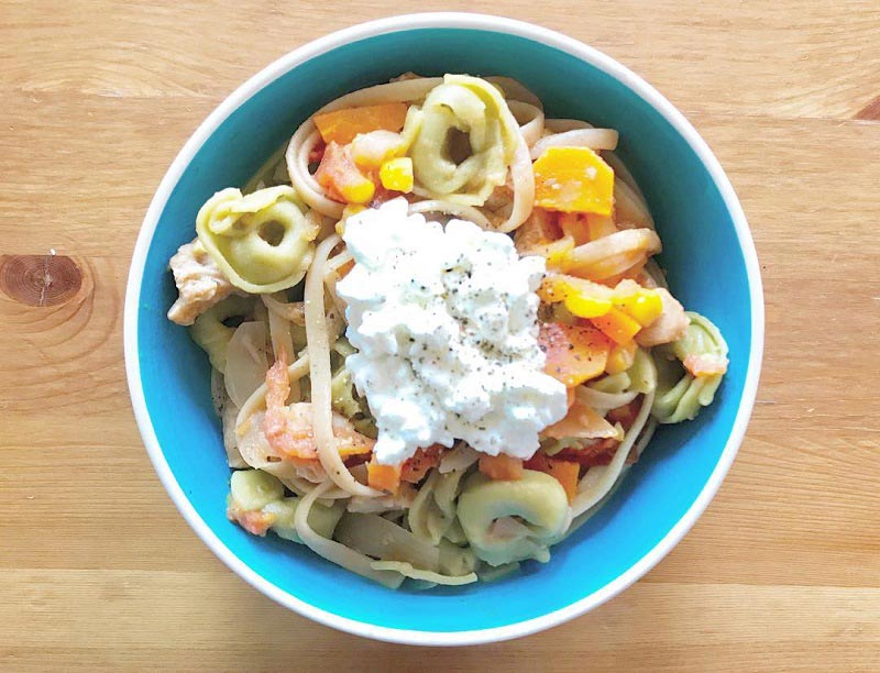 Pasta Tomato Sauce with Cottage Cheese