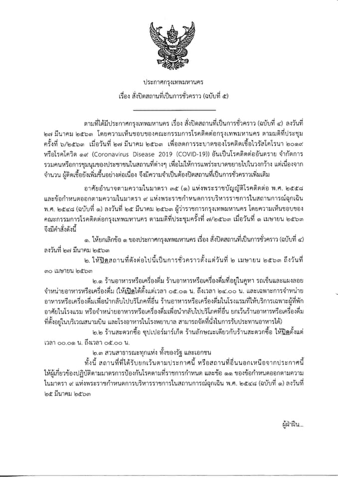 ห้าง ปิด COVID-19