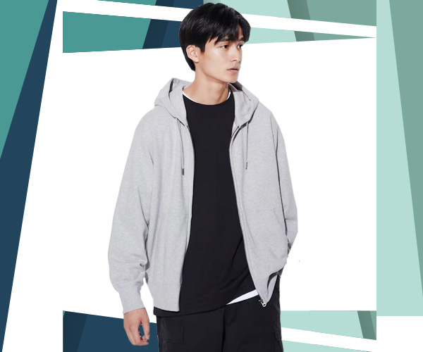 เสื้อกันหนาวผู้ชาย uniqlo รุ่น Sweat Full-Zip Long Sleeve Hoodie