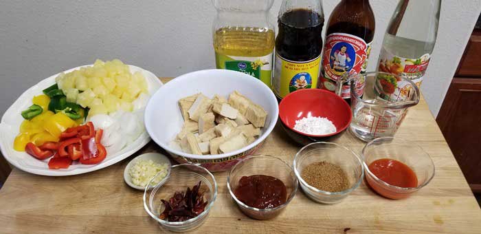 เต้าหู้ปลาผัดซอสเปรี้ยวหวาน