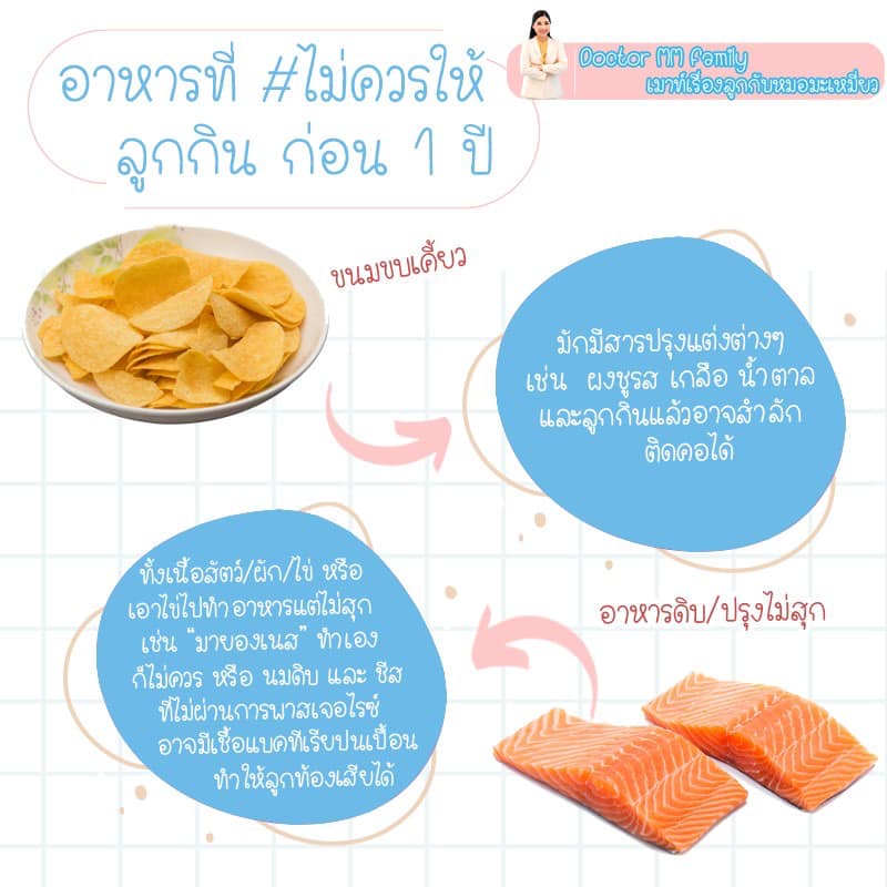อาหารที่ทารกไม่ควรกิน