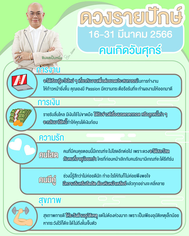 ดูดวงรายปักษ์ ซินแสเป็นหนึ่ง