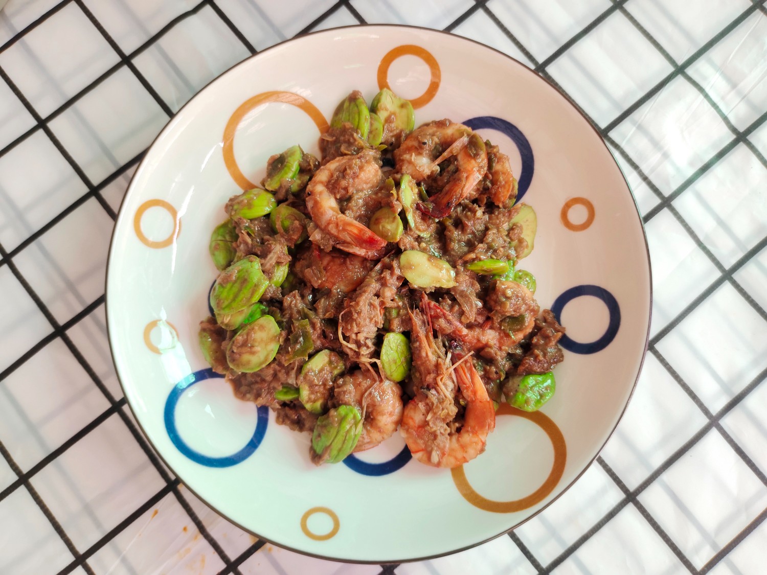 ผัดสะตอกะปิกุ้งสด