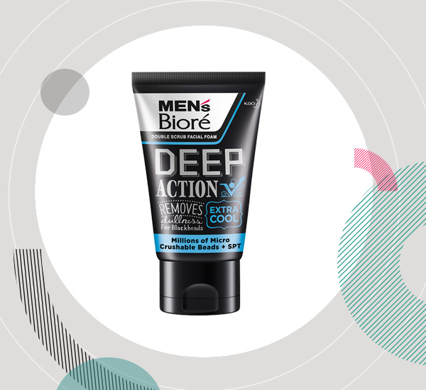 Men's Biore Double Scrub - Deep Action Extra Cool โฟมล้างหน้าผู้ชาย