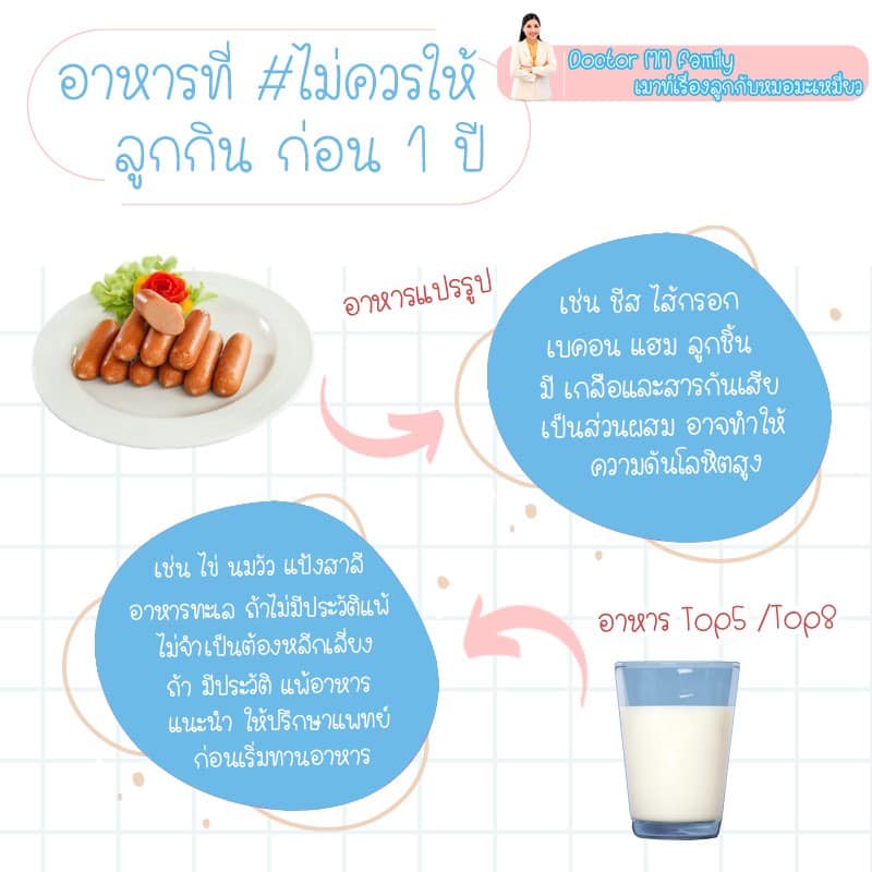 อาหารที่ทารกไม่ควรกิน