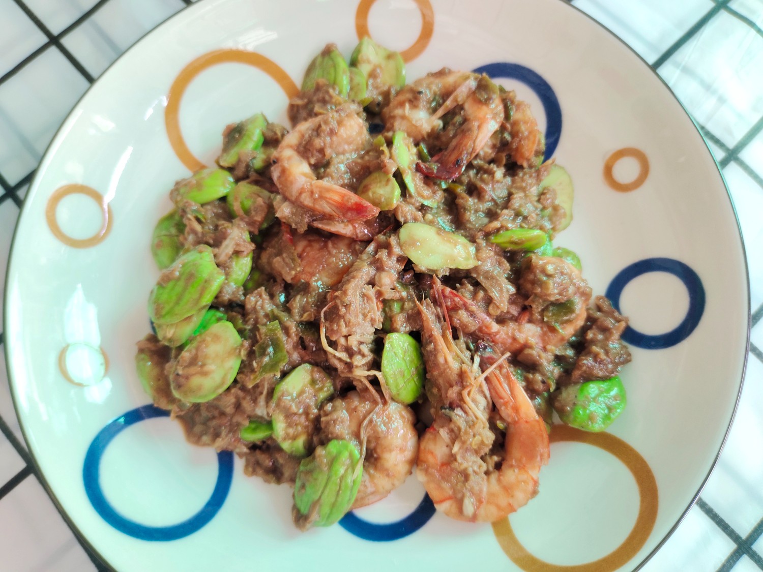 ผัดสะตอกะปิกุ้งสด
