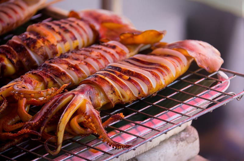 เมนูปลาหมึกกินเล่น ปลาหมึกย่าง