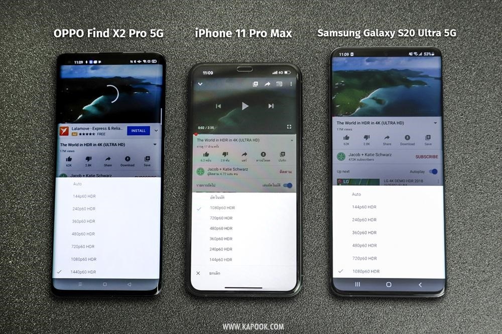 OPPO Find X2 Pro 5G vs Samsung Galaxy S20 Ultra 5G vs