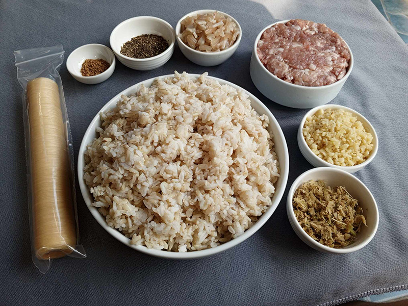ส่วนผสมไส้กรอกข้าว