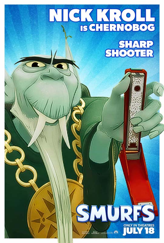 โปสเตอร์หนัง Smurfs ตัวละครหลักใน Smurfs 2025