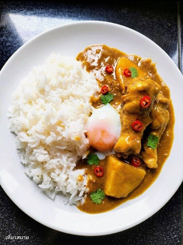แกงกะหรี่ไก่ใส่มันพร้าว เมนูแกงกะหรี่ อาหารไทย สูตรอาหาร