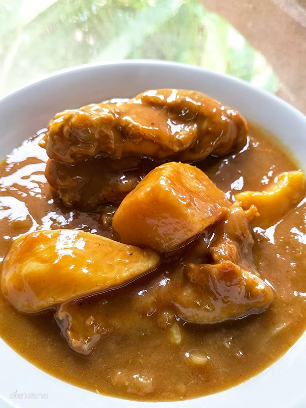 แกงกะหรี่ไก่ใส่มันพร้าว เมนูแกงกะหรี่ อาหารไทย สูตรอาหาร