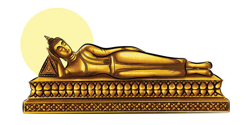 ฝันเห็นพระพุทธรูปนอน พระพุทธรูปปางไสยาสน์