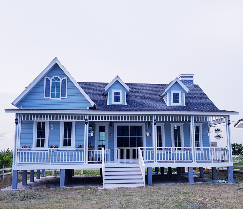 บ้านชั้นเดียวโครงสร้างเหล็ก 3 ห้องนอน 2 ห้องน้ำ