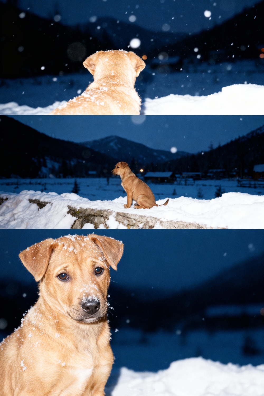 หมาในวิวหิมะ