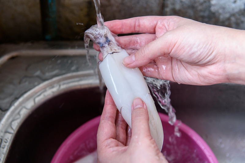 วิธีการล้างปลาหมึกให้ไม่คาว