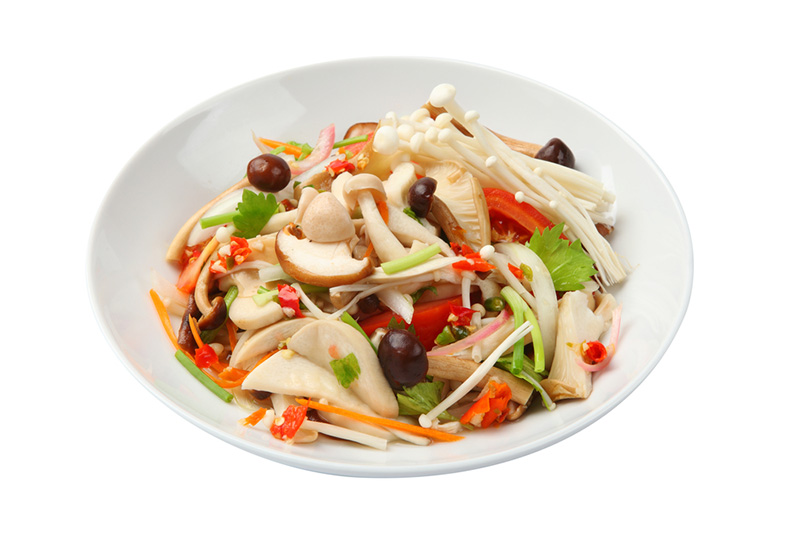 ยำเห็ดรวม เมนูกินเจ