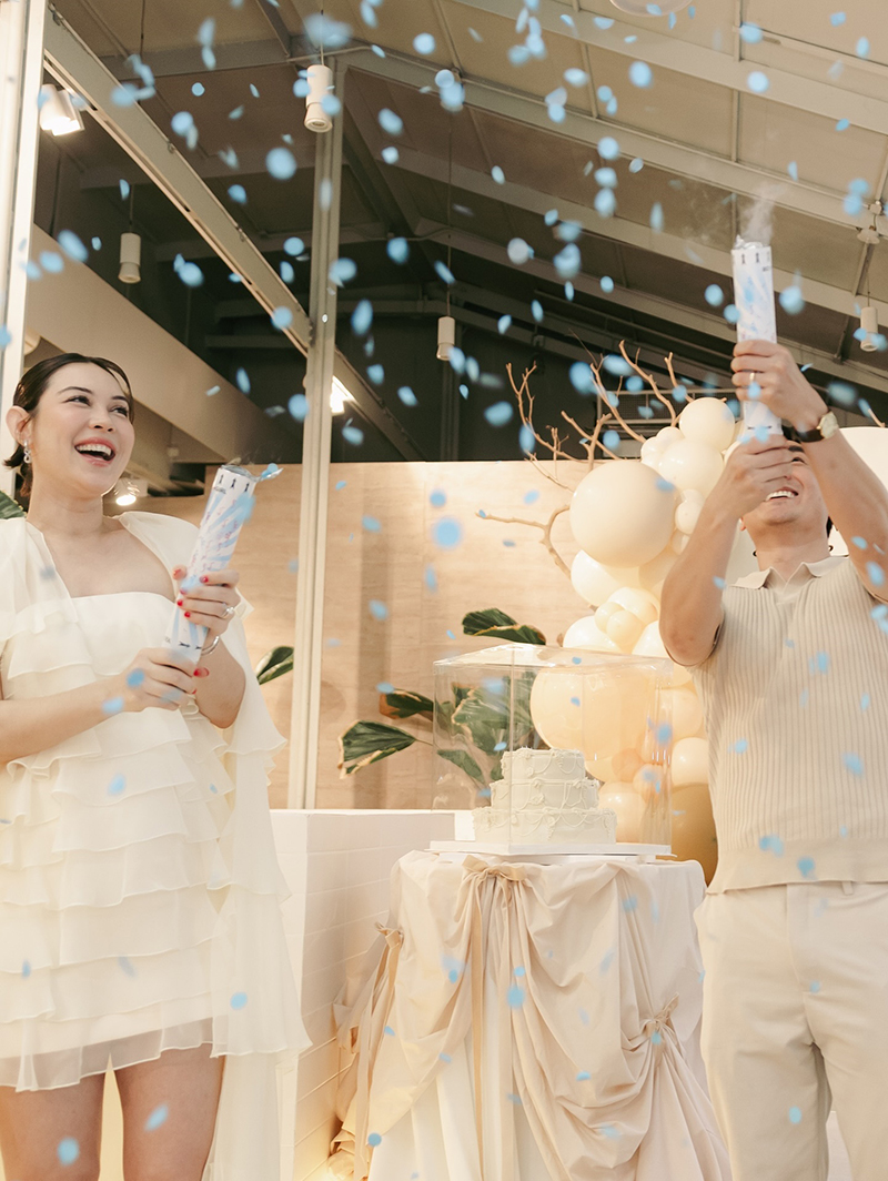 แมท ภีรนีย์ เฟม ภีมเดช จัดงานเฉลยเพศลูกในท้อง