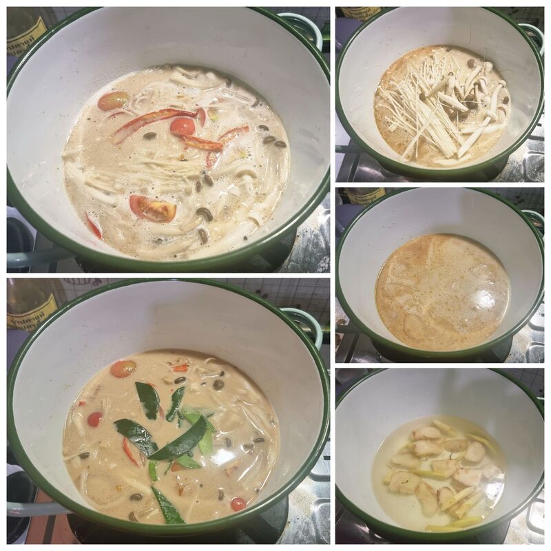 ต้มข่าไก่อบ