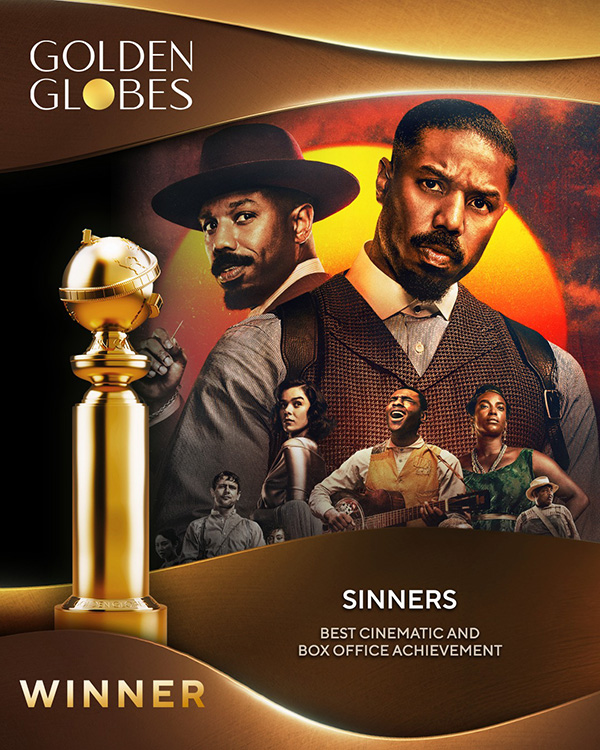 Sinners รางวัลภาพยนตร์ยอดนิยมและทำเงินบ็อกซ์ออฟฟิศยอดเยี่ยมแห่งปี รางวัลลูกโลกทองคำ Golden Globes 2026 ครั้งที่ 83