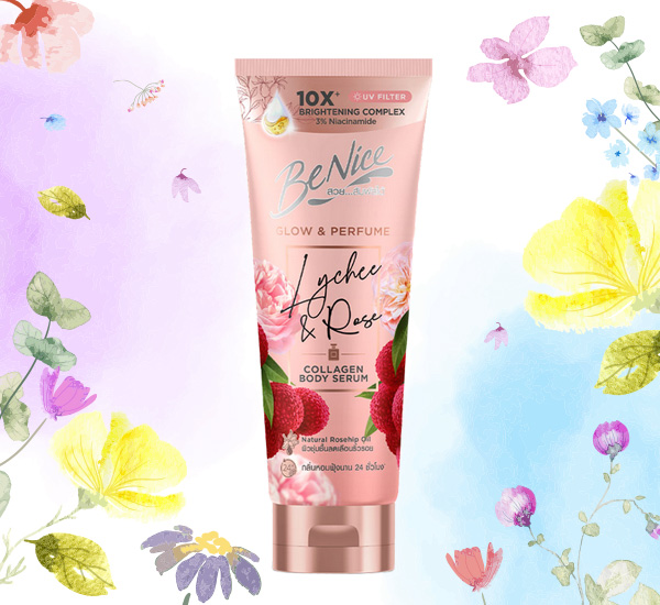 BeNice Glow & Perfume Collagen Body Serum Lychee & Rose