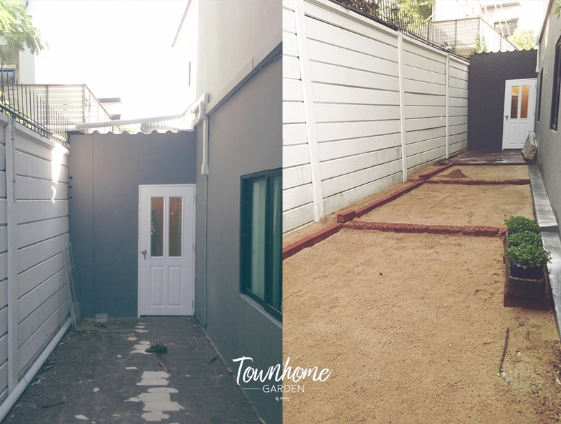จัดสวนข้างบ้านทาวน์เฮ้าส์
