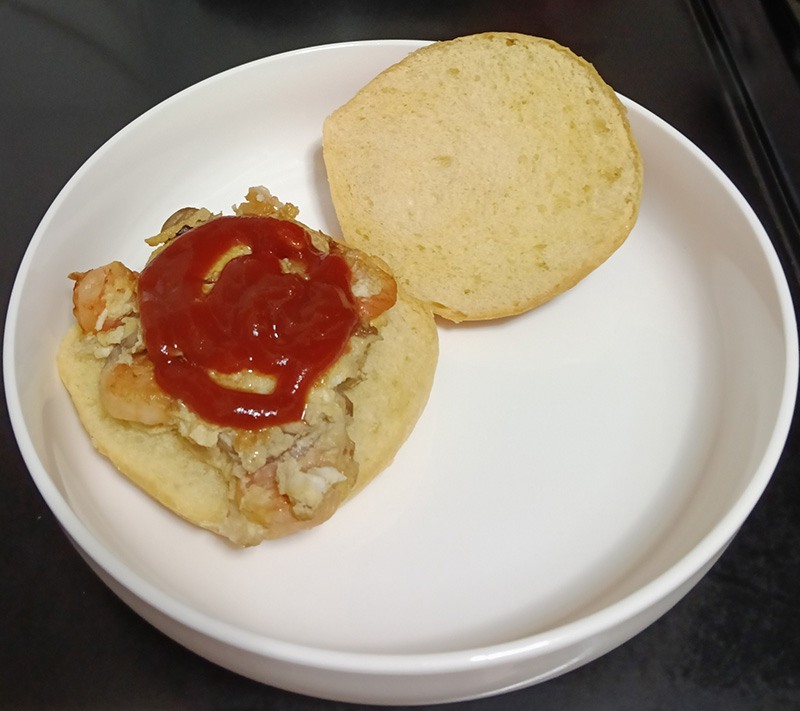 เบอร์เกอร์ไข่เจียวเห็ดกุ้ง เมนูอาหารเช้า อาหารฝรั่ง สูตรอาหาร