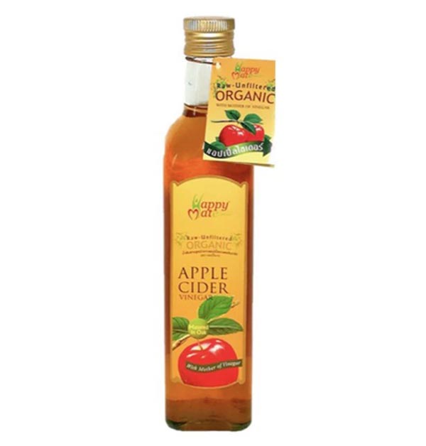 น้ำส้มสายชูหมักแอปเปิล Happy Mate Organic Apple Cider Vinegar