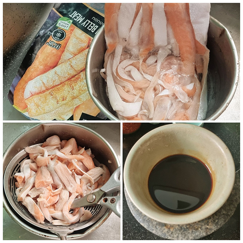 ท้องปลาแซลมอนผัดกะเพรา เมนูกะเพรา เมนูปลาแซลมอน อาหารจานเดียว สูตรอาหาร