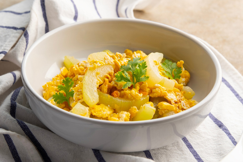 ฟักผัดไข่ เมนูผักผัดไข่ เมนูผัดผัก เมนูไข่ สูตรอาหาร