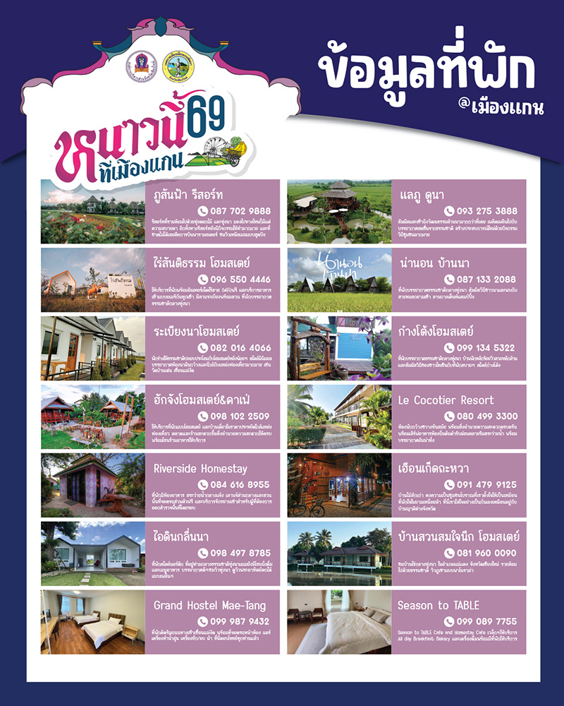 หนาวนี้ที่เมืองแกน 2569 ที่พัก