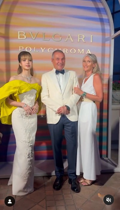 ลิซ่า ห่มเครื่องเพชร 5.52 กะรัต ร่วมงานเปิดตัว Bvlgari