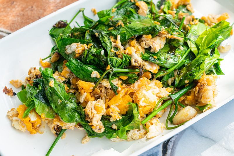 ใบเหลียงผัดไข่ เมนูผักผัดไข่ เมนูผัดผัก เมนูไข่ สูตรอาหาร