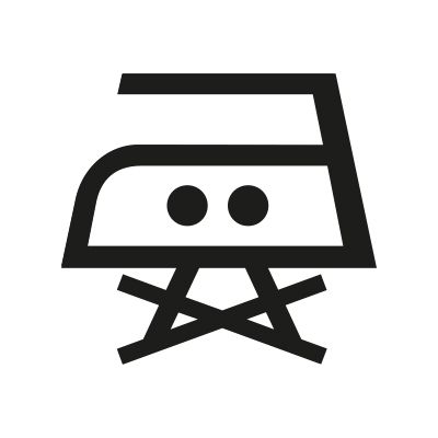 ใช้อุณหภูมิปานกลาง ห้ามรีดไอน้ำ