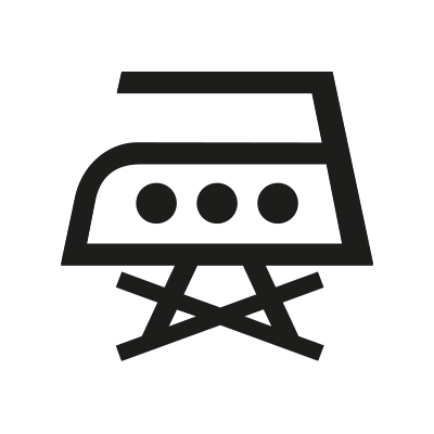 ใช้อุณหภูมิสูง ห้ามรีดไอน้ำ