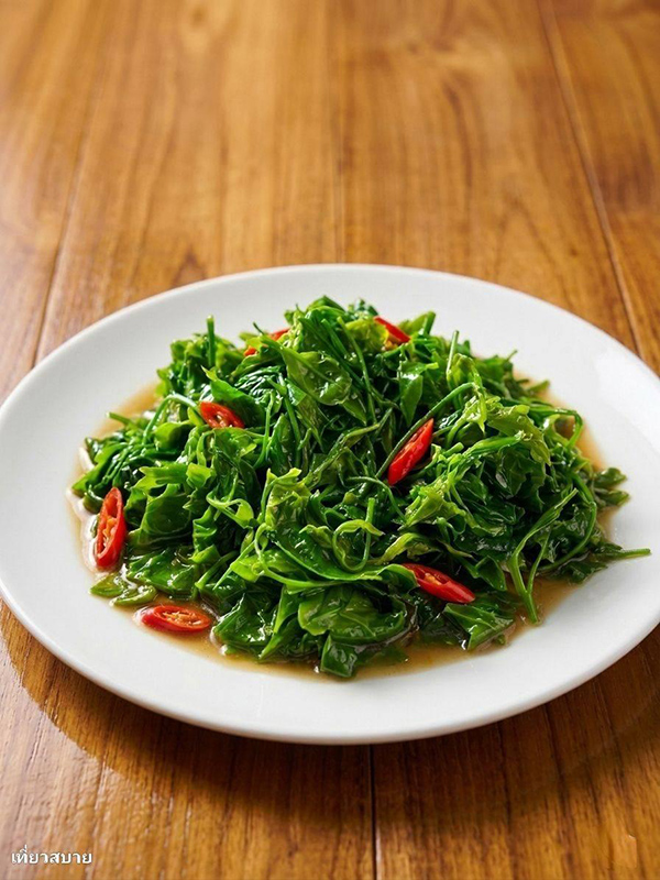ผักหวานผัดน้ำมันหอย เมนูเพื่อสุขภาพ ราคาประหยัด อาหารไทย สูตรอาหาร