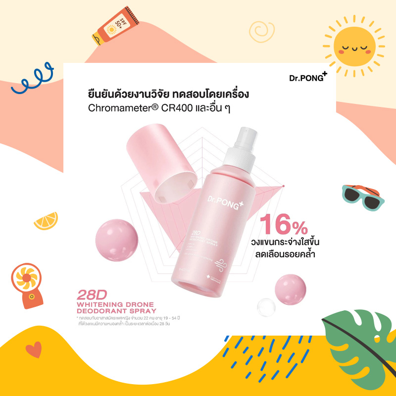 Dr.PONG 28D Whitening Drone Deodorant Spray สินค้าหน้าร้อน แนะนำไอเทมหน้าร้อน ช้อปปิ้งออนไลน์