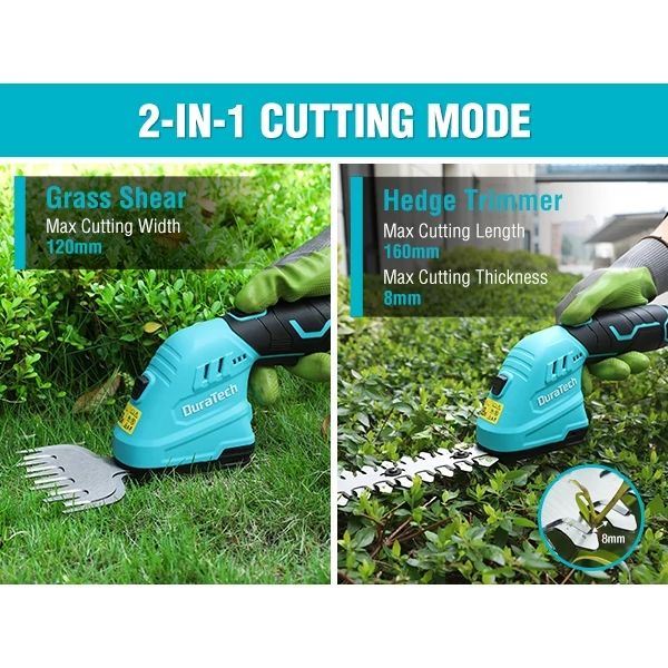 กรรไกรตัดแต่งกิ่งไม้ไร้สาย DURATECH 12V 2 in 1 Hedge Trimmer