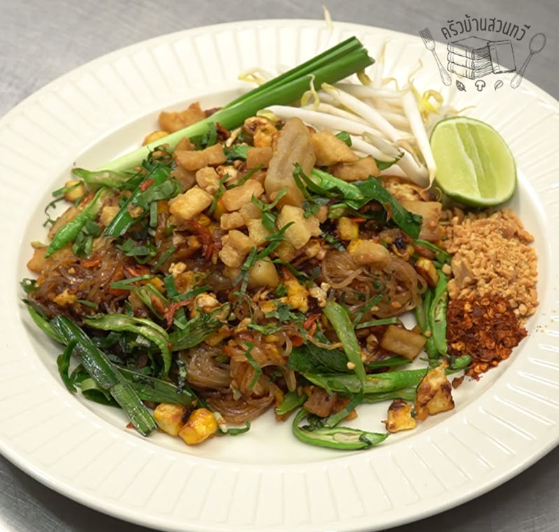 ผัดไทยสุโขทัย สูตรทำขาย เส้นนุ่มเคี้ยวกากหมูเน้น ๆ