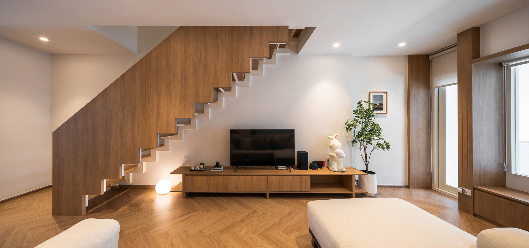 รีโนเวทตึกแถว 4 ชั้น ห้องนั่งเล่น