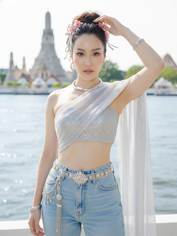 สไบกับกางเกงยีนส์