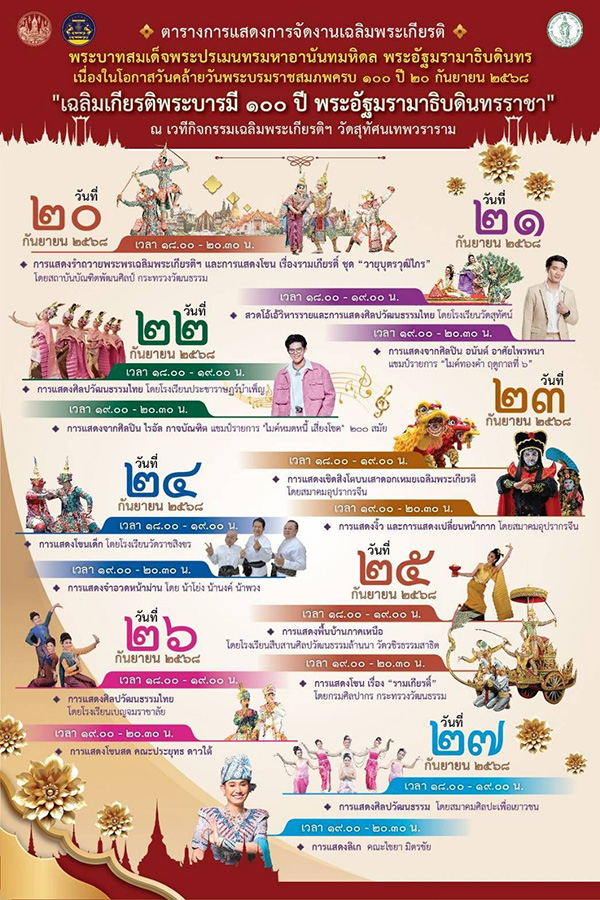 กิจกรรมเฉลิมพระเกียรติ ร.8 วัดสุทัศนเทพวราราม