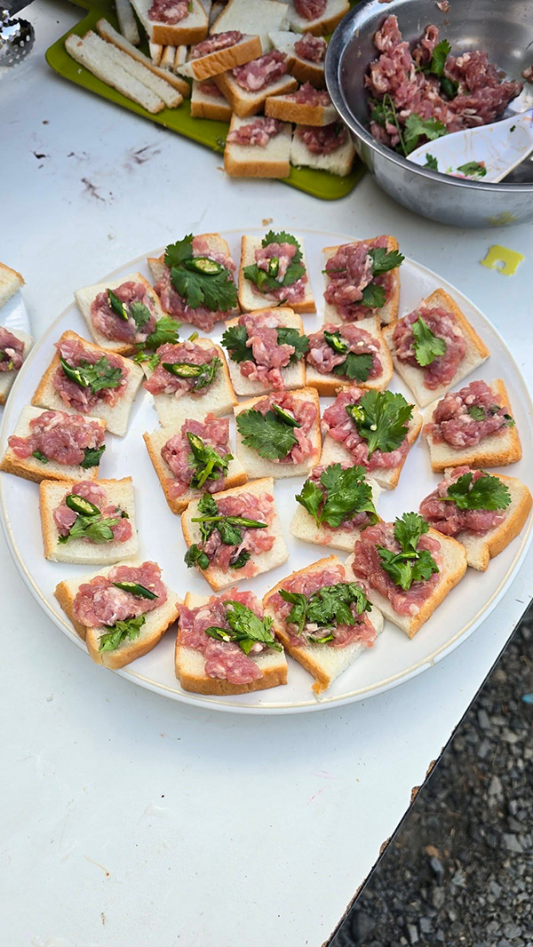 ขนมปังหน้าหมูในหม้อทอดไร้น้ำมัน สูตรอาหาร เมนูหม้อทอด อาหารไทย