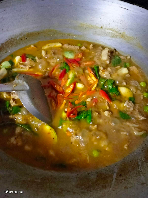 ขนมจีนแกงเนื้อ สูตรขนมจีนน้ำยา เมนูเนื้อ เมนูเส้น อาหารจานเดียว สูตรอาหาร