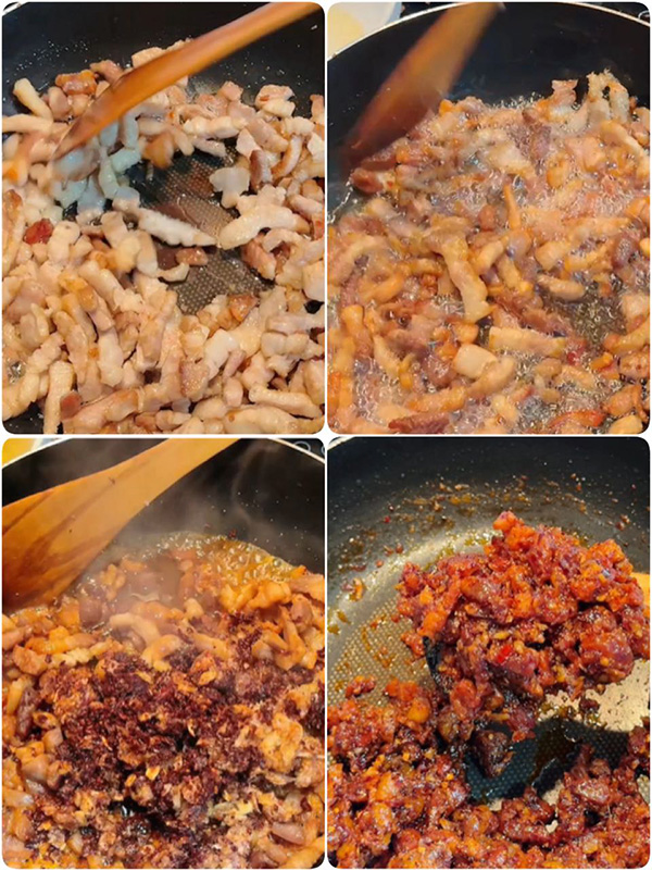 น้ำพริกผัดหมูสามชั้น เมนูอาหารไทย สูตรอาหารไทย ส่วนผสมและวิธีการทำ