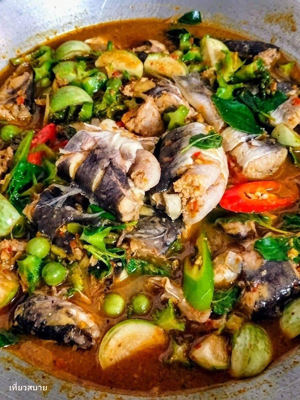 แกงป่าปลากดแม่น้ำ เมนูแกงป่า เมนูปลา ปลาน้ำจืด อาหารไทย สูตรอาหาร